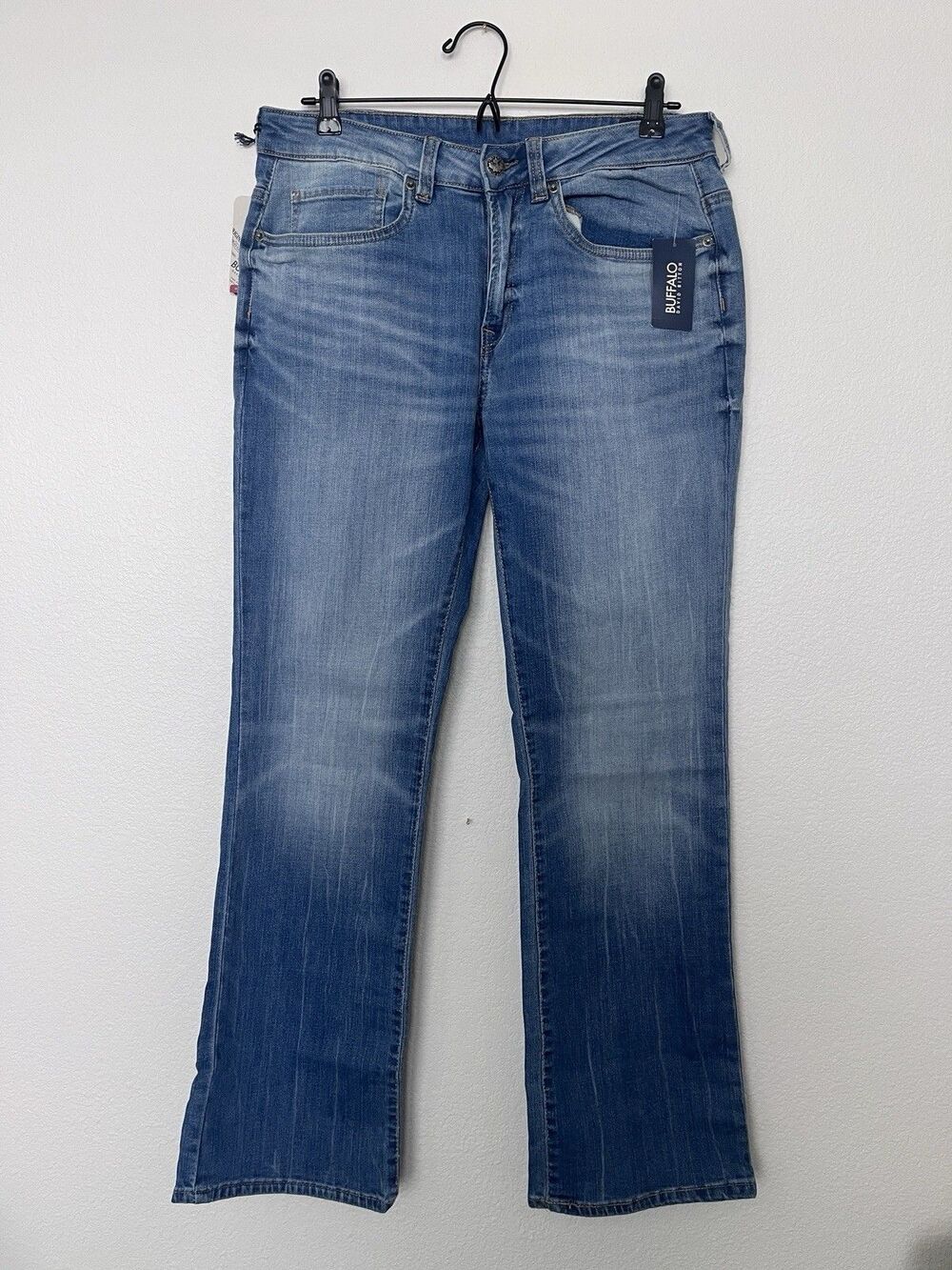 Buffalo David Bitton Men's Slim Fit Bootcut Blue Denim Jeans Medium Wash